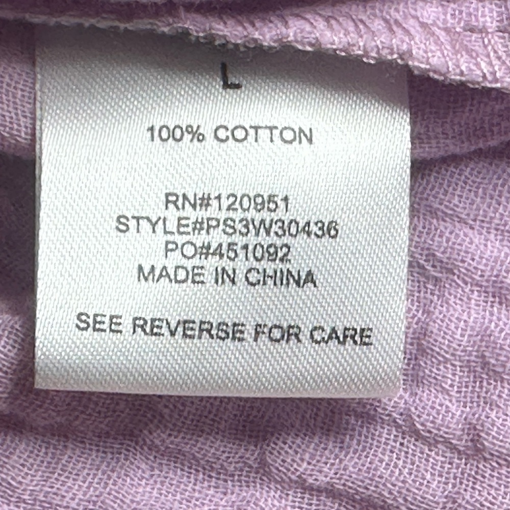 NWT SIZE L Pink Rose Light Purple Button-Down Shirt - Picture 10 of 10